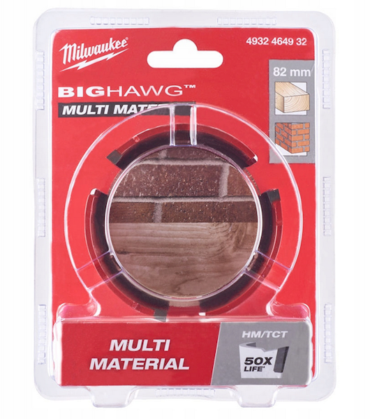 OTWORNICA Z WĘGLIKIEM WOLFRAMU MILWAUKEE BIG HAWG MULTI MATERIAL 82 MM