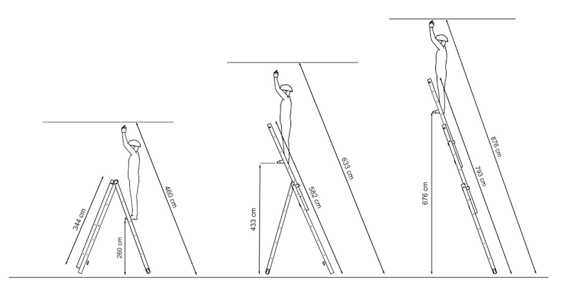 DRABINA ALUMINIOWA PRZEM-WIELOF.TŁOCZONA PRO 3X13 STOPNI
