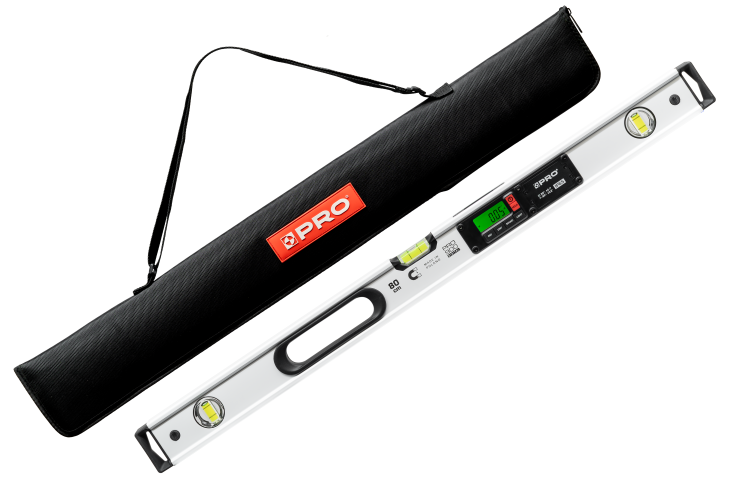 POZIOMICA ELEKTRONICZNA BIAŁA Z MAGNESAMI IP65 PRO900 DIGITAL POKROWIEC 80CM
