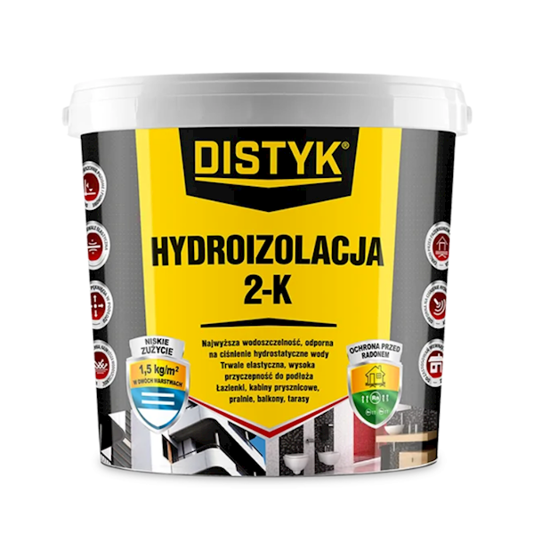HYDROIZOLACJA DWUSKŁADNIKOWA DISTYK 2-K 7 KG SZARA