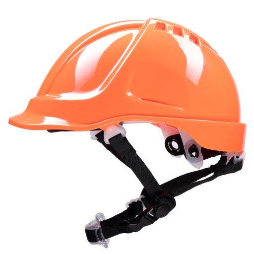 POMARAŃCZOWY HEŁM ABS POLSTAR Z POKRĘTŁEM, 4 PKT. PASEK PODBRÓDKOWY YS-7, REGULACJA OBWODU 53-64 CM