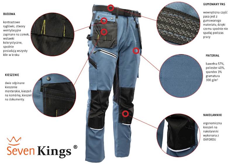 SPODNIE POLSTAR SEVEN KINGS PRO NIEBIESKIE 50