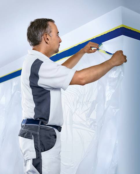 FOLIA MALARSKA MASKUJĄCA Z TAŚMĄ PRECYZYJNĄ TESA PROFESSIONAL 2w1 33 X 0,55 M