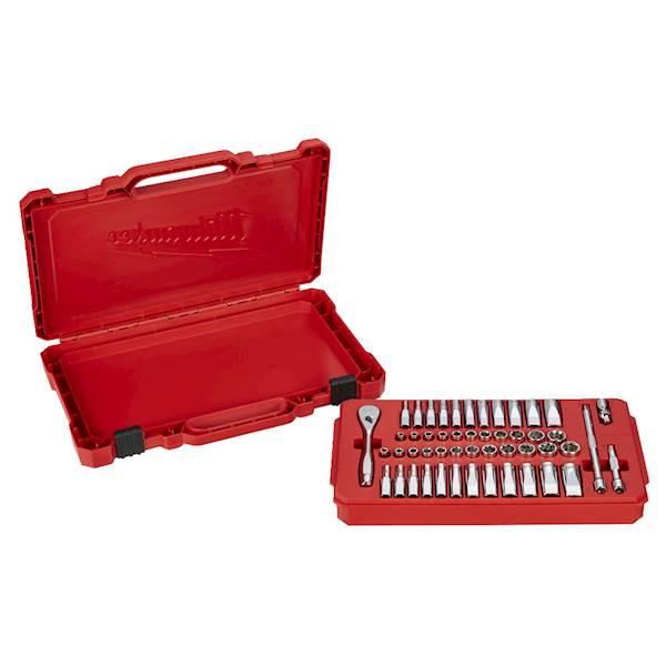 ZESTAW NASADEK 1/4" Z GRZECHOTKĄ MILWAUKEE 50 ELEMENTÓW - METRYCZNE I CALOWE