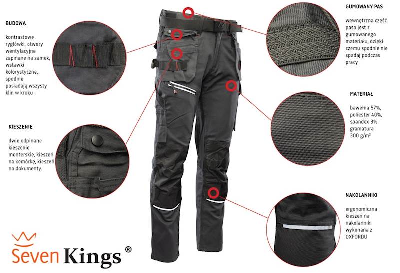 SPODNIE POLSTAR SEVEN KINGS PRO GRAFITOWE 29
