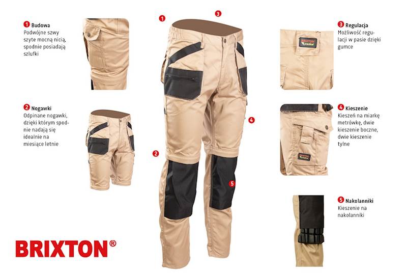 SPODNIE Z ODPINANYMI NOGAWKAMI POLSTAR BRIXTON PRACTICAL KHAKI 25