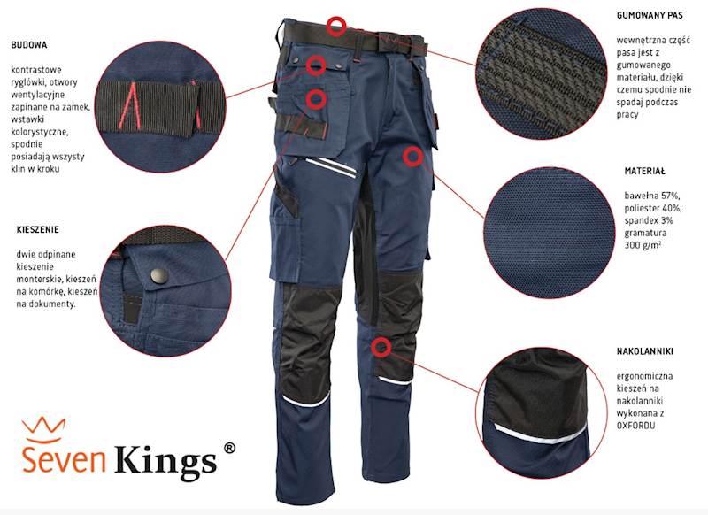 SPODNIE POLSTAR SEVEN KINGS PRO GRANATOWE 54