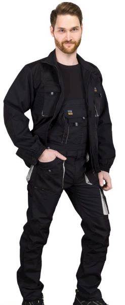 SPODNIE OGRODNICZKI REIS FORECO-B BJS SZARO-CZARNO-JASNOSZARY 54