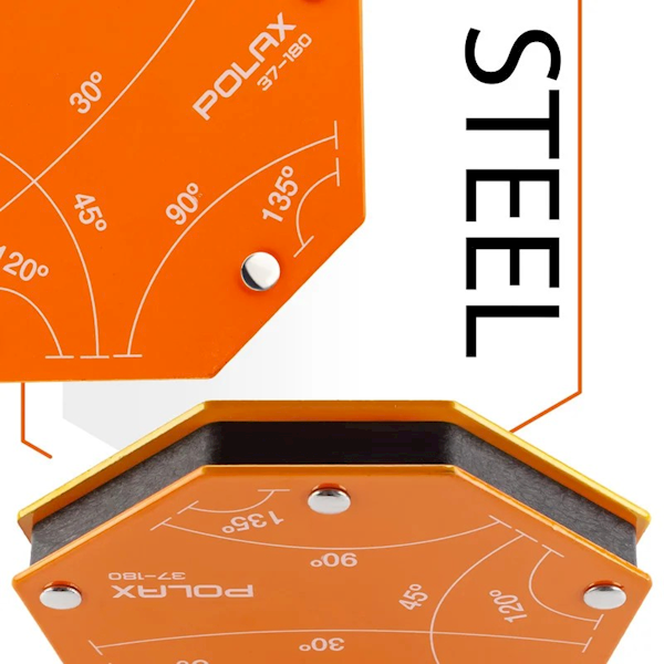 SPAWALNICZY KĄTOWNIK MAGNETYCZNY POLAX 30°,45°,60°,75°,90°,135° 22 KG 115 X 90 X 17 MM