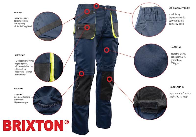 SPODNIE Z ODPINANYMI NOGAWKAMI POLSTAR BRIXTON PRACTICAL GRANATOWO/ŻÓŁTE 26