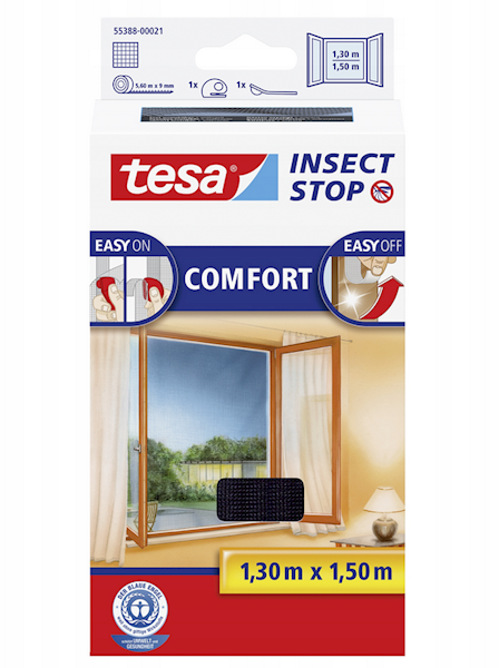 MOSKITIERA OKIENNA COMFORT CZARNA 1,3M X 1,5M