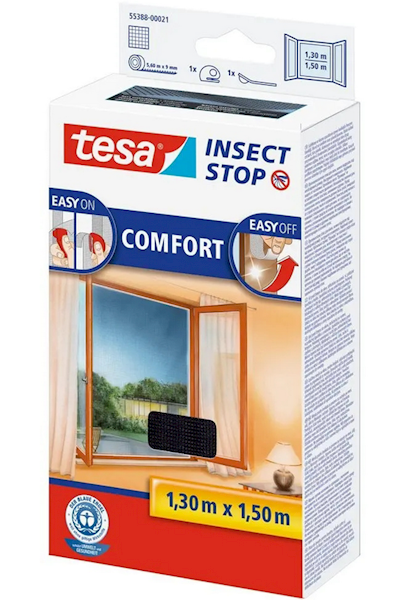 MOSKITIERA OKIENNA COMFORT CZARNA 1,3M X 1,5M