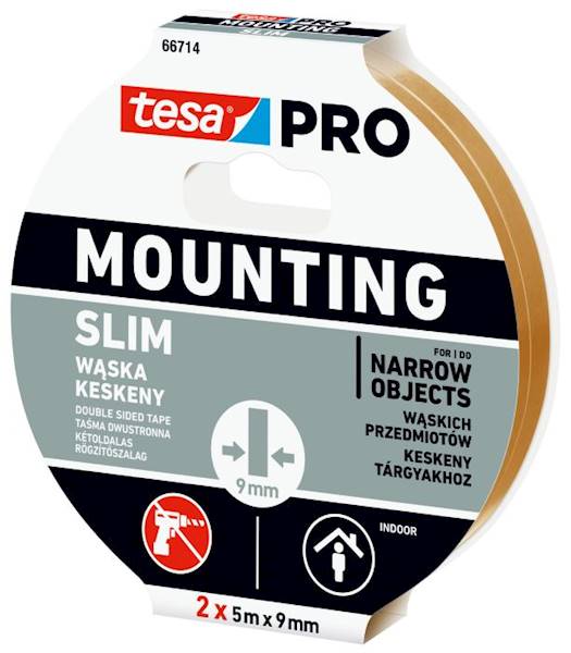 TAŚMA MONTAŻOWA DWUSTRONNA TESA PRO MOUNTING SLIM 9 MM X 5 M