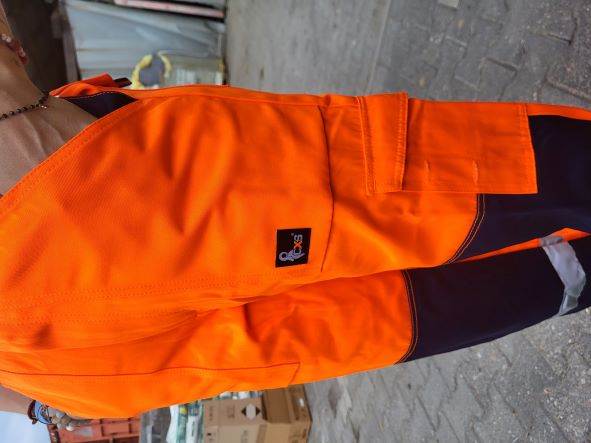 SPODNIE OSTRZEGAWCZE CXS NORWICH POMARAŃCZOWO-GRANATOWE 48