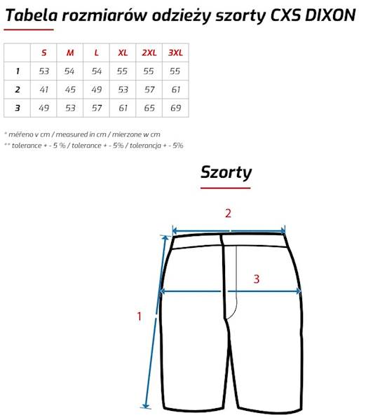 SPODENKI SZORTY CXS DIXON CZARNE 3XL