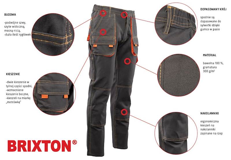 SPODNIE POLSTAR BRIXTON SPARK CIEMNA STAL 50