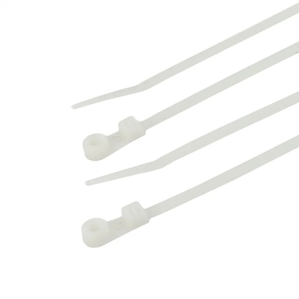 OPASKA KABLOWA Z PIERŚCIENIEM MONTAŻOWYM POLAX 3,6 X 150 MM BIAŁA 100 SZTUK