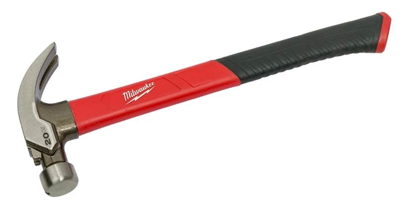 MŁOTEK CIESIELSKI Z TRZONKIEM Z WŁÓKNA SZKLANEGO PAZUR ZAKRZYWIONY MILWAUKEE 570 G