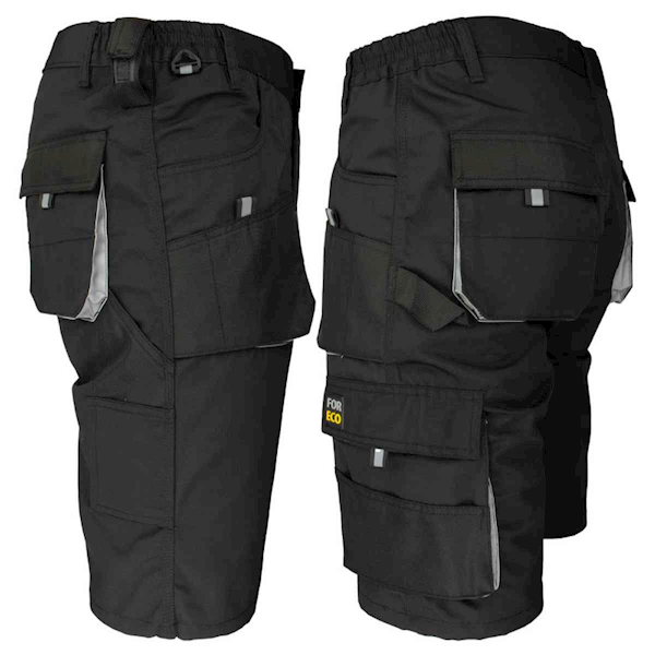 KRÓTKIE SPODENKI REIS FORECO-TS BJS CZARNO-JASNOSZARE M