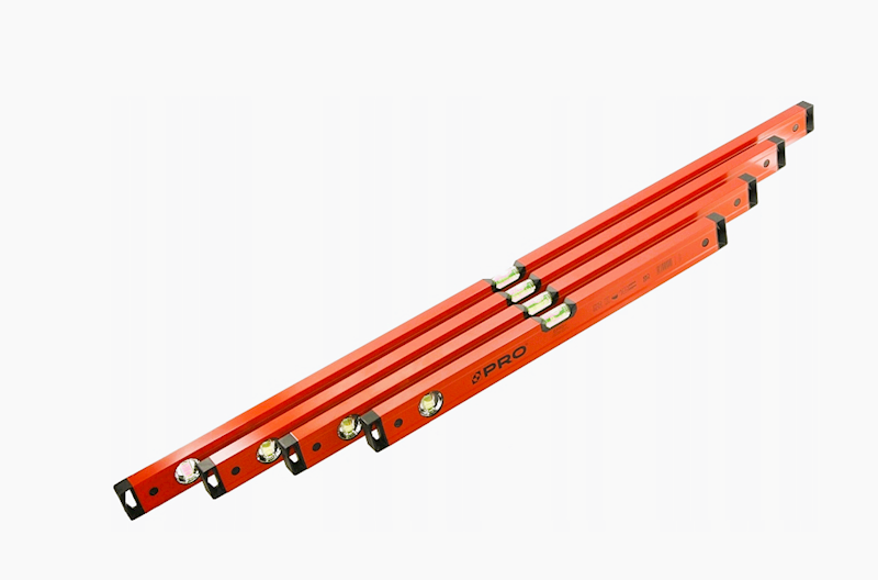 ZESTAW POZIOMIC PRO600 MALOWANE CZERWONE 40/80/120/200 CM + 100 CM ZA 1 ZŁ !