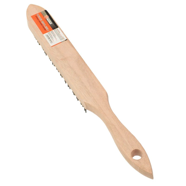 SZCZOTKA DRUCIANA UCHWYT DREWNIANY POLAX 6 RZĘDOWA