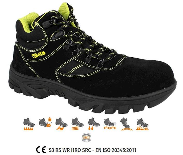 TRZEWIKI ZAMSZOWE ZE WSTAWKAMI Z NYLONU BETA S3 RC WR HRO SRC 7238WR CZARNE 41