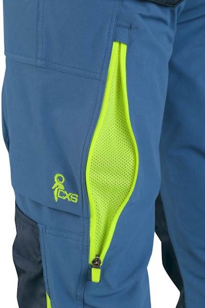 SPODNIE CXS NAOS NIEBIESKO-CZARNE ŻÓŁTE ELEMENTY HV 64