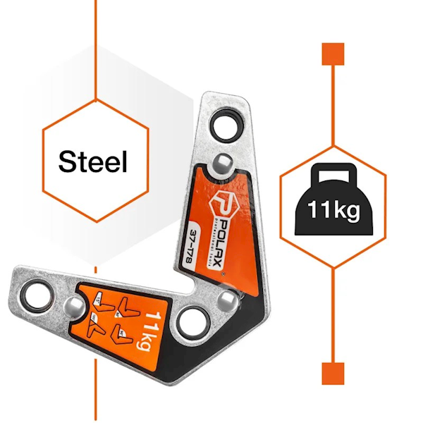 SPAWALNICZY KĄTOWNIK MAGNETYCZNY POLAX 15°,60°,90°,120° 11 KG 75 X 85 MM