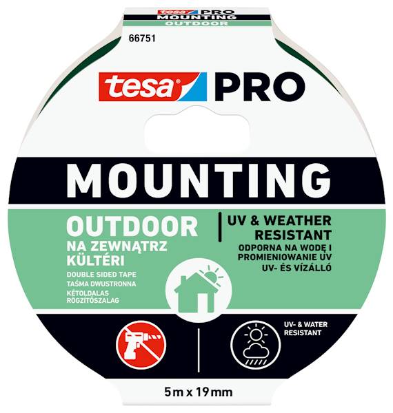TAŚMA MONTAŻOWA DWUSTRONNA TESA PRO MOUNTING OUTDOOR 19 MM X 5 M