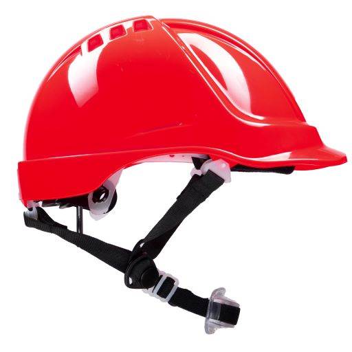 CZERWONY HEŁM ABS POLSTAR Z POKRĘTŁEM, 4 PKT. PASEK PODBRÓDKOWY YS-7, REGULACJA OBWODU 53-64 CM