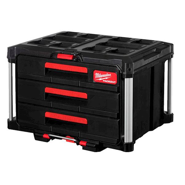 SKRZYNIA NARZĘDZIOWA Z 3 SZUFLADAMI MILWAUKEE PACKOUT DRAWER TOOL BOX