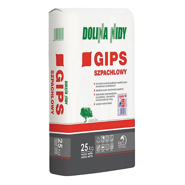 GIPS SZPACHLOWY 25KG SZARY DOLINA NIDY