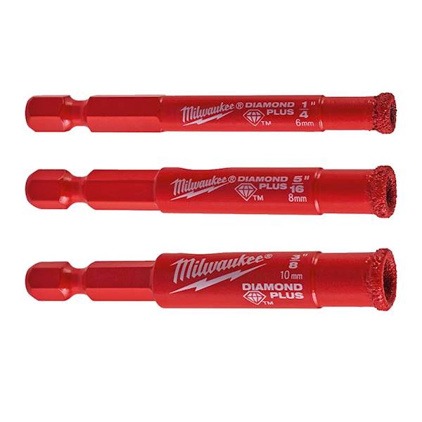 ZESTAW WIERTEŁ DIAMENTOWYCH HEX MILWAUKEE DIAMOND PLUS 6-10 MM