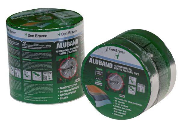 ALUMINIOWA SAMOPRZYLEPNA DEKARSKA TAŚMA BITUMICZNA DEN BRAVEN ALUBAND 20 CM/10 M