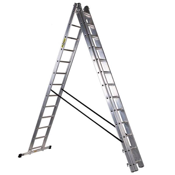 DRABINA ALUMINIOWA PRZEM-WIELOF.TŁOCZONA PRO 3X13 STOPNI