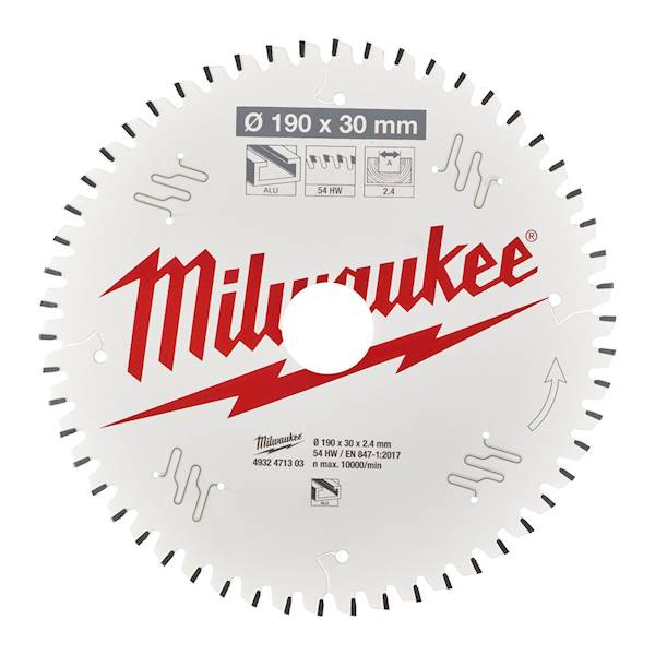 TARCZA PILARSKA DO RĘCZNYCH PIŁ TARCZOWYCH MILWAUKEE CSB P ALU 190 X 30 X 2,4 MM 54TF