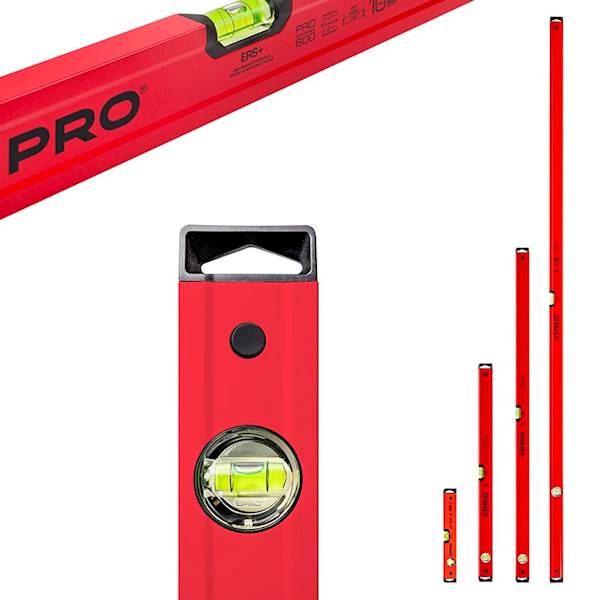 ZESTAW POZIOMIC PRO600 MALOWANE CZERWONE 40/80/120/200 CM + 100 CM ZA 1 ZŁ !