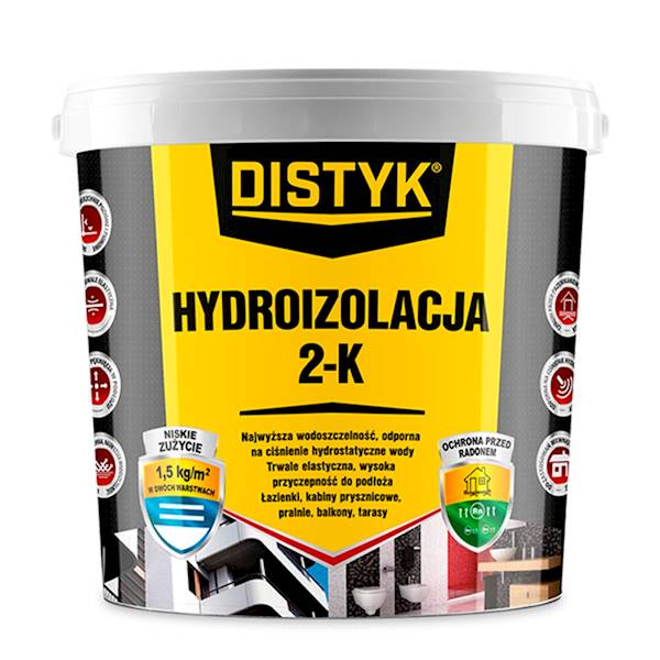 HYDROIZOLACJA DWUSKŁADNIKOWA DISTYK 2-K 21 KG SZARA