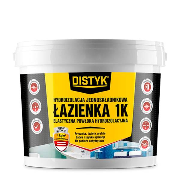 HYDROIZOLACJA JEDNOSKŁADNIKOWA ŁAZIENKA DISTYK 1K 13 KG