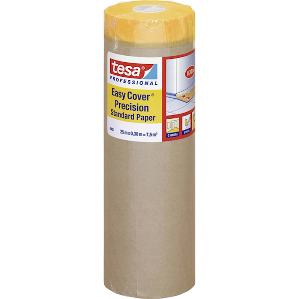 PAPIER MASKUJĄCY Z TAŚMĄ MALARSKĄ TESA EASY COVER 30 CM X 25 M