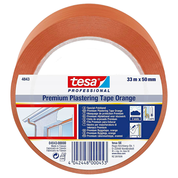 TAŚMA ZABEZPIECZAJĄCA TYNKARSKA POMARAŃCZOWA TESA PROFESSIONAL 50 MM X 33 M