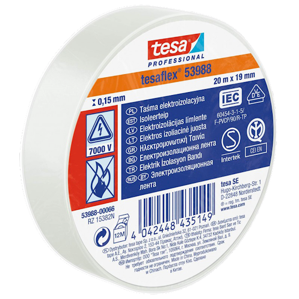 TAŚMA IZOLACYJNA TESA 19 MM X 20 M BIAŁA