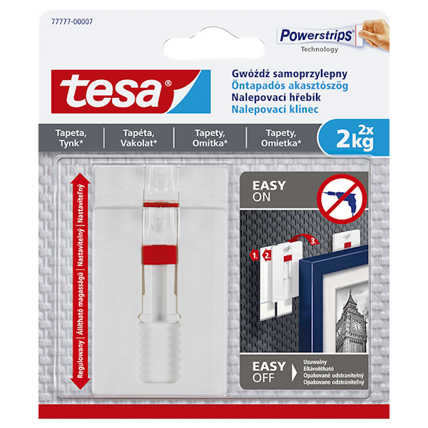 REGULOWANY GWÓŹDŹ SAMOPRZYLEPNY DO TAPET TESA DO 2 KG