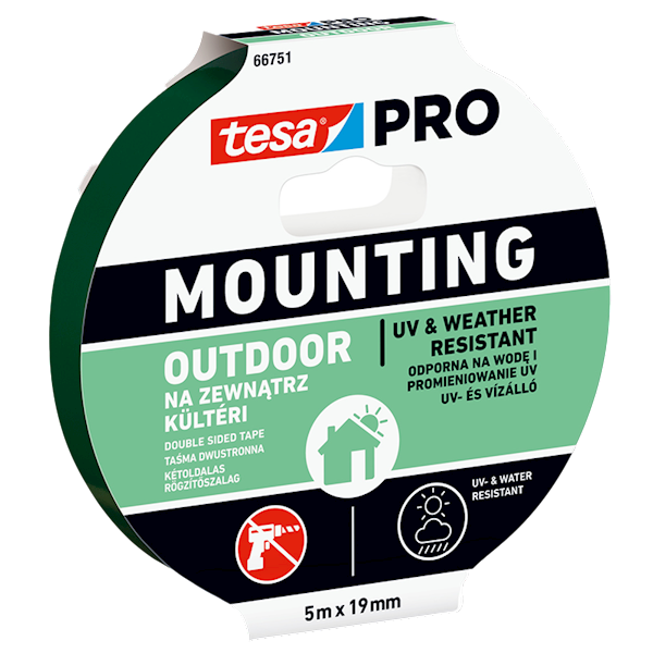 TAŚMA MONTAŻOWA DWUSTRONNA TESA PRO MOUNTING OUTDOOR 19 MM X 1,5 M