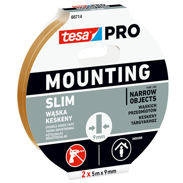 TAŚMA MONTAŻOWA DWUSTRONNA TESA PRO MOUNTING SLIM 9 MM X 5 M