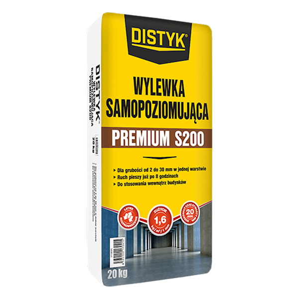 WYLEWKA SAMOPOZIOMUJĄCA DISTYK PREMIUM S200 20KG SZARA