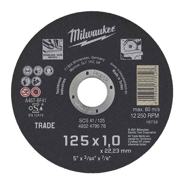 TARCZA DO CIĘCIA METALU MILWAUKEE 125 X 1 MM