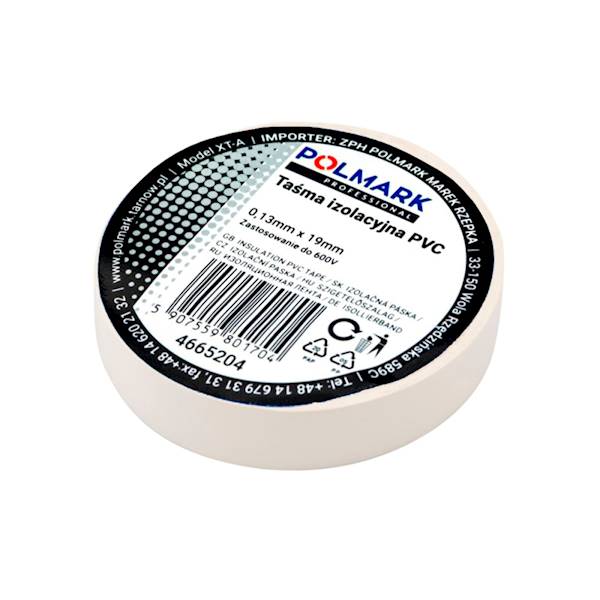 TAŚMA ELEKTROIZOLACYJA POLMARK 15 MM X 10 M BIAŁA