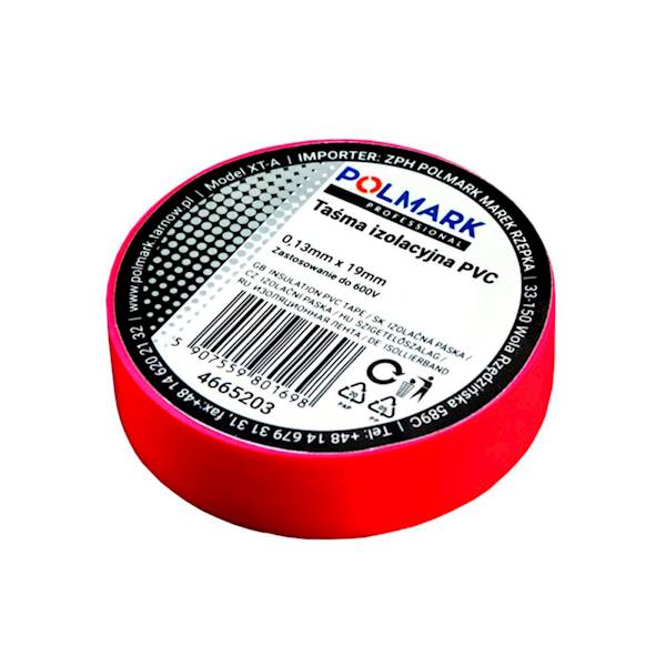 TAŚMA ELEKTROIZOLACYJA POLMARK 15 MM X 10 M CZERWONA