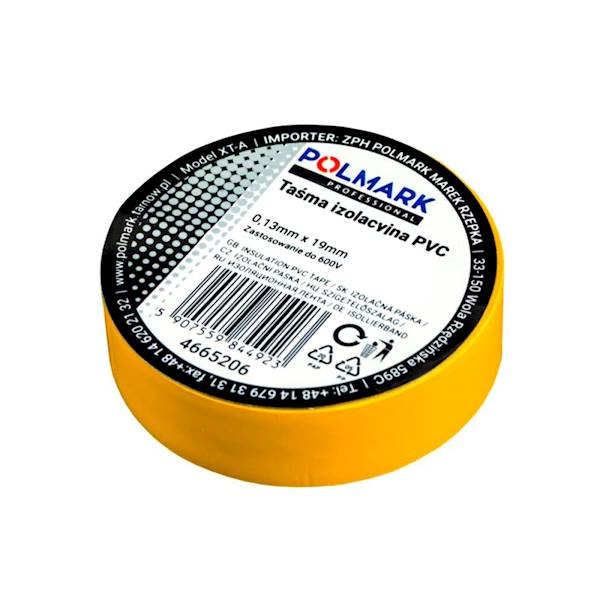 TAŚMA ELEKTROIZOLACYJA POLMARK 15 MM X 10 M ŻÓŁTA